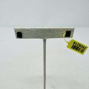 Shop LC Thai Black Spinel Rectangle Sterling Silver Stud Post‎ Earrings 5123